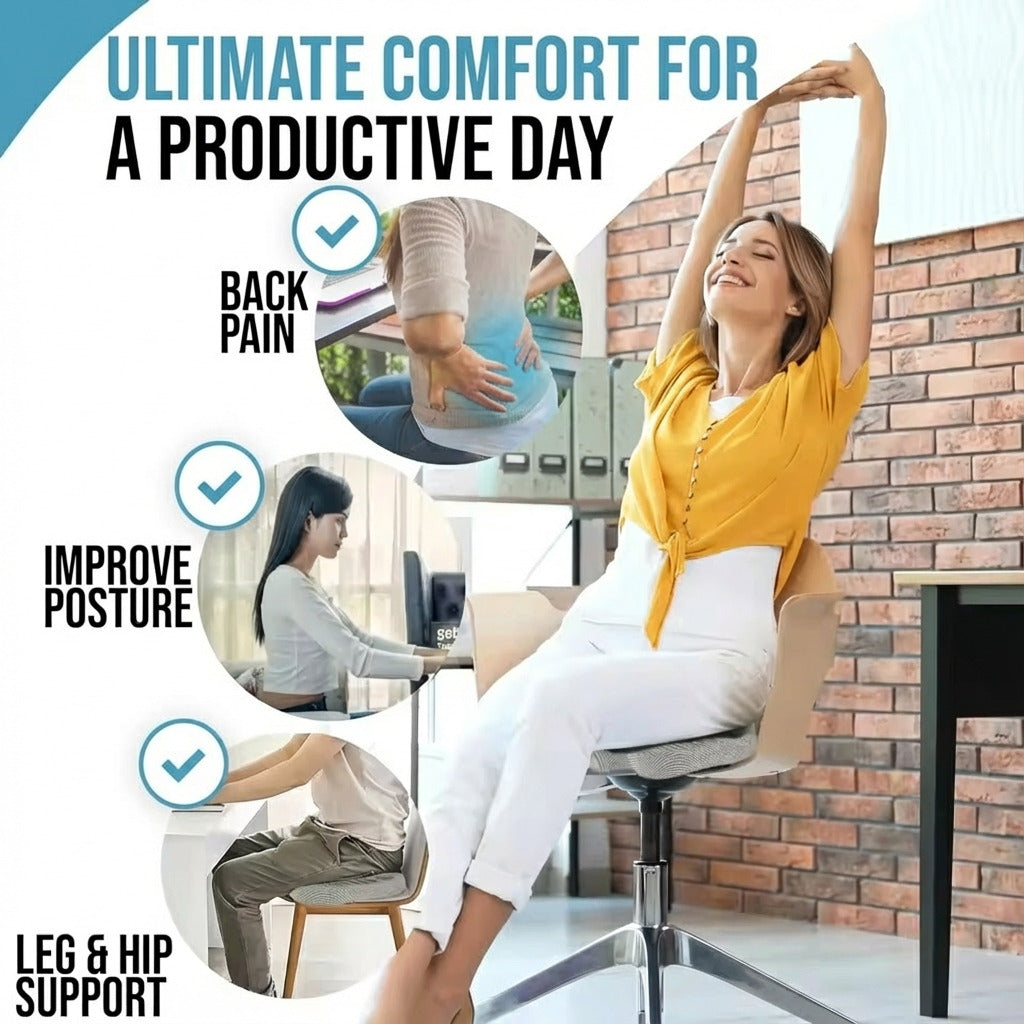 Korecta™ ErgoSeat Cushion - Transform Any Chair into an Ergonomic Seat